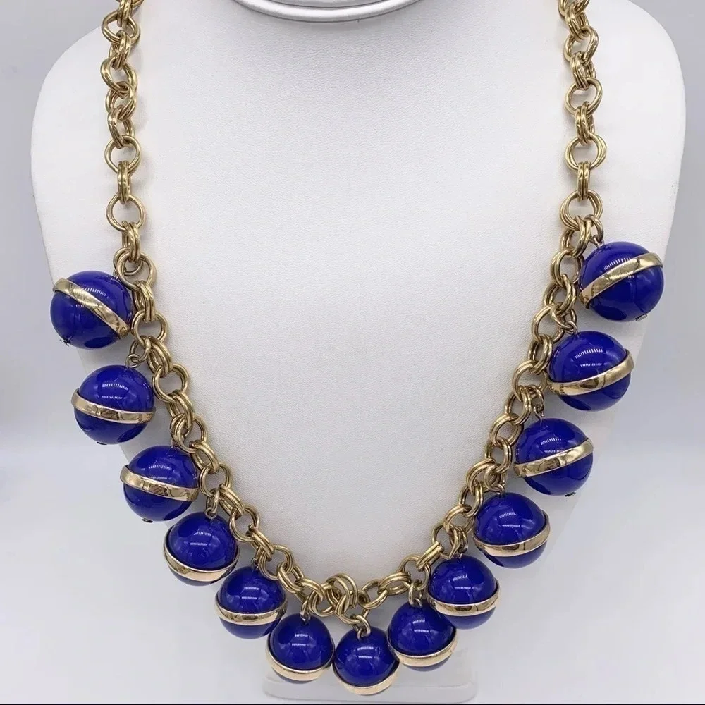 J. Crew Bold Blue Bauble Necklace